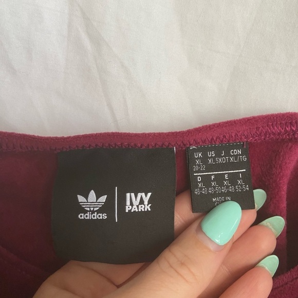 Adidas x Ivy Park Velour Crop Top/ Bralette Size XL - Picture 6 of 13